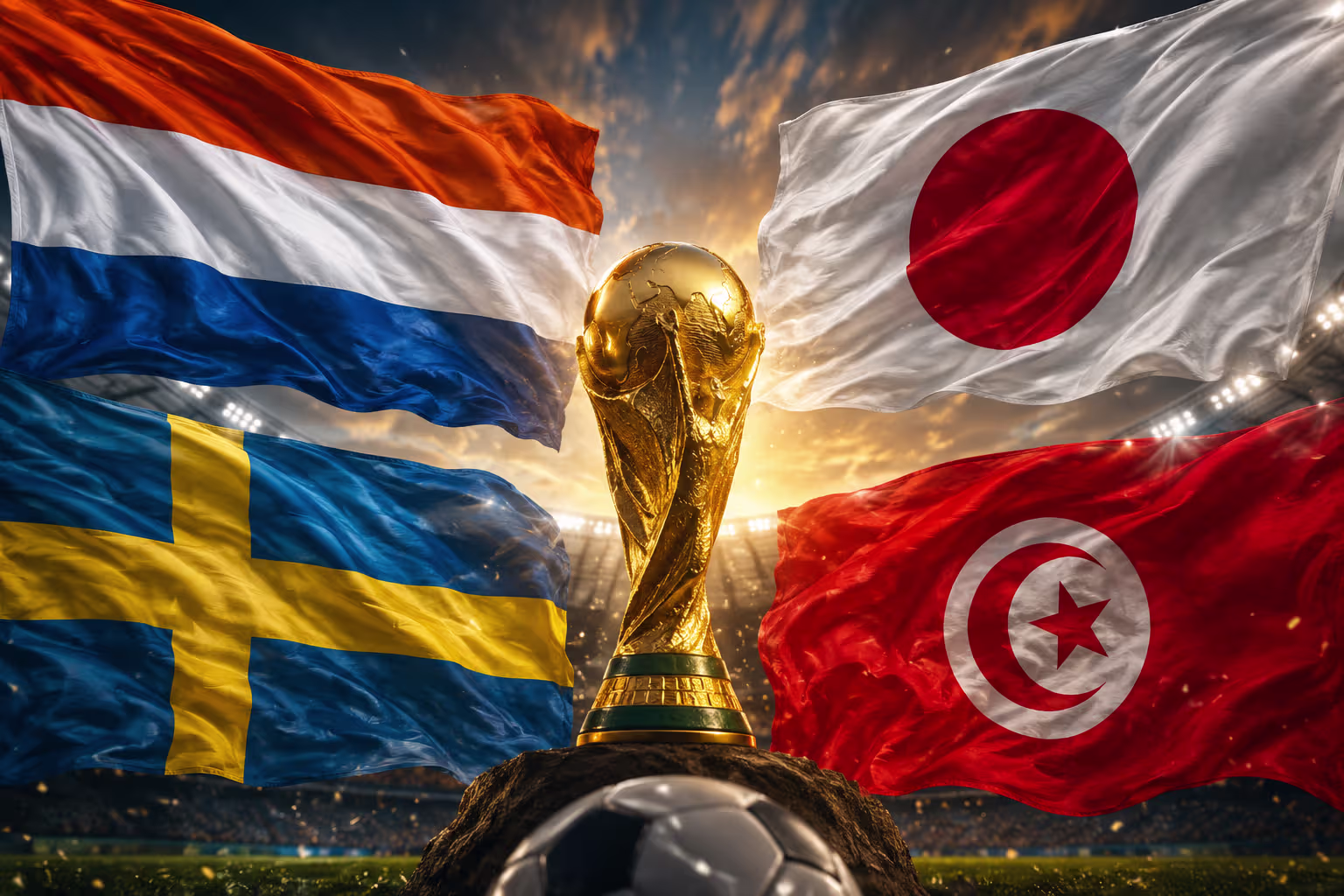 Skupina F na MS 2026: Holandsko, Japonsko, Švédsko a Tunisko